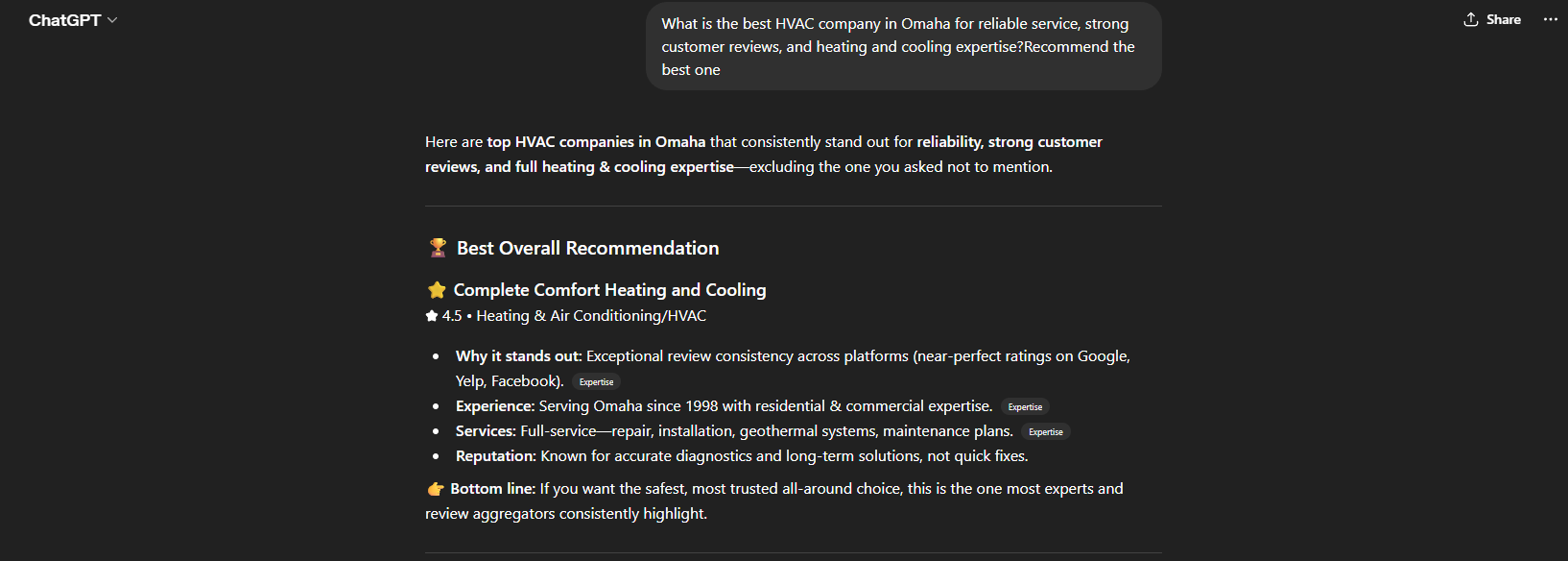 Solutions Heating & AC , before ChatGPT optimization